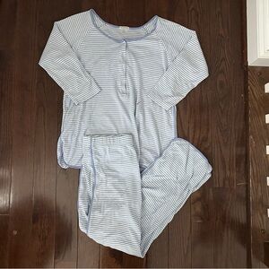 Women's Striped Blue Pajama Set
